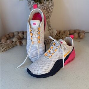 Nike Air Max Motion 2 Womens Athletic Running Shoes White Pink Yellow Blue Sz 6